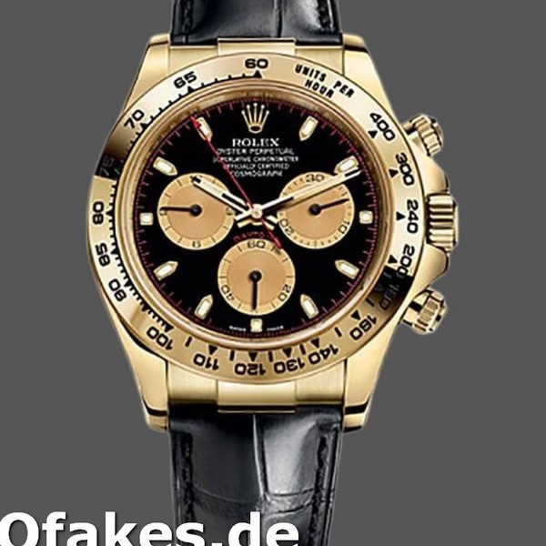 Super Clone Men's Rolex Cosmograph Daytona 40mm Men's-116518-Black & Champagne Dial Black<br />