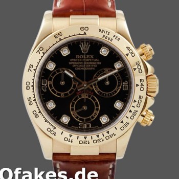 Super Clone Men's Rolex Cosmograph Daytona 40mm Men's-116518-Black Dial Black