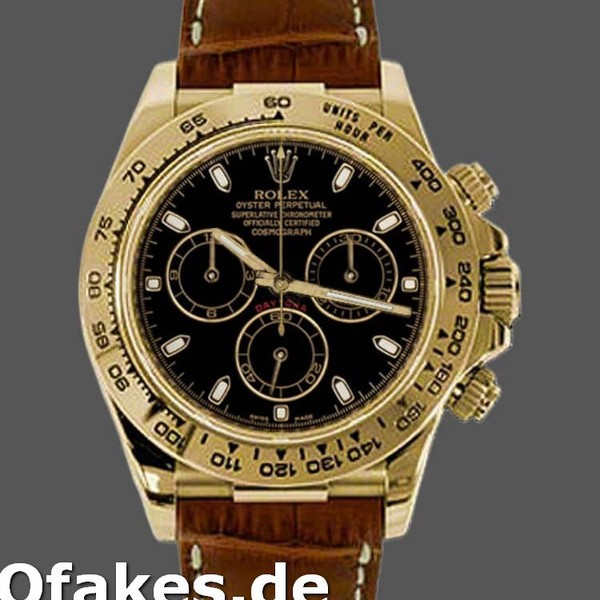 Super Clone Men's Rolex Cosmograph Daytona 40mm Men's-116518-Brown Leather Strap Black