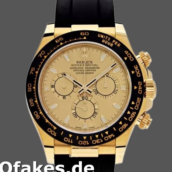 Super Clone Men's Rolex Cosmograph Daytona 40mm Men's-116518-Champagne Dial-Automatic Champagne