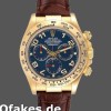 Super Clone Men's Rolex Cosmograph Daytona 40mm Men's-116518-Yellow Gold-Blue Dial Blue