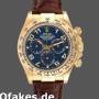Super Clone Men's Rolex Cosmograph Daytona 40mm Men's-116518-Yellow Gold-Blue Dial Blue