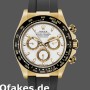 Super Clone Men's Rolex Cosmograph Daytona 40mm Men's-116518LN-White Dial-Black Rubber Strap White