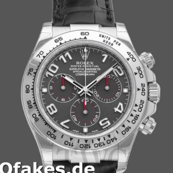 Super Clone Men's Rolex Cosmograph Daytona 40mm Men's-116519-Grey Dial-Black Leather Strap Gray