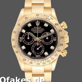 Super Clone Men's Rolex Cosmograph Daytona-116528, 40mm, Black Diamond Dial, Men’s Black