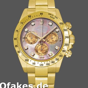 Super Clone Men's Rolex Cosmograph Daytona-116528, 40mm, Black MOP Diamond Dial, Men’s Black