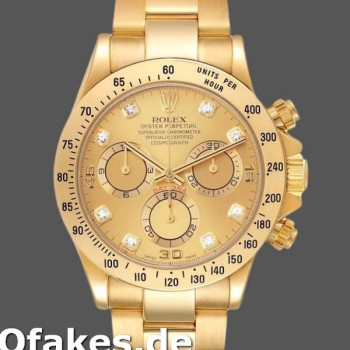 Super Clone Men's Rolex Cosmograph Daytona 40mm Men's-116528-Champagne Diamond Dial Champagne