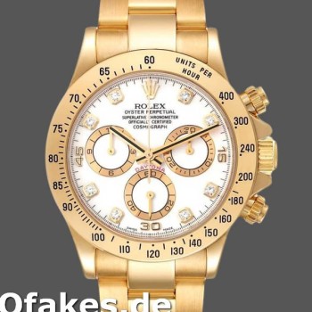 Super Clone Men's Rolex Cosmograph Daytona-116528, 40mm, White Diamond Dial, Men’s White
