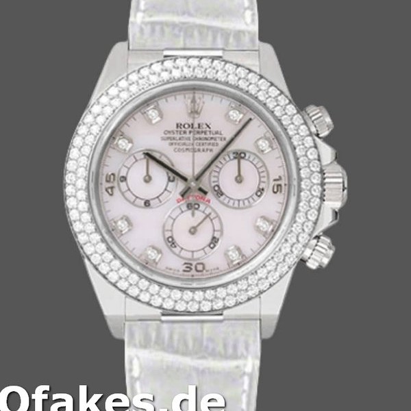 Super Clone Men's Rolex Cosmograph Daytona-116589, 40mm, White MOP Diamond Dial, Men’s MOP