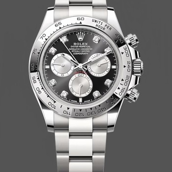 Super Clone Men's Rolex Cosmograph Daytona-126509 0002, 40mm, Diamond Mark, Black