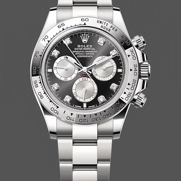 Super Clone Men's Rolex Cosmograph Daytona-126509 0002, 40mm, Diamond Mark, Black
