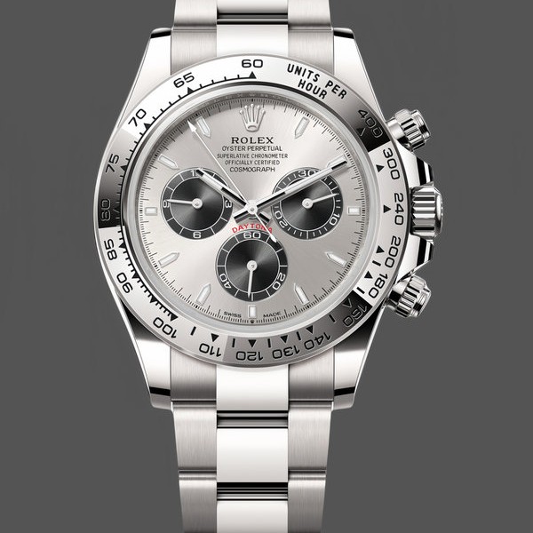 Super Clone Men's Rolex Cosmograph Daytona-126509 0003, 40mm, Silver Dial, Silver and Black