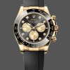 Super Clone Men's Rolex Cosmograph Daytona 40-m126518LN 0006, Yellow Gold, Black Rubber, Black Dial