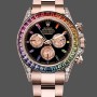Super Clone Men's Rolex Cosmograph Daytona 40-116595RBOW, Black Sapphire, Rainbow Dial Black Dial