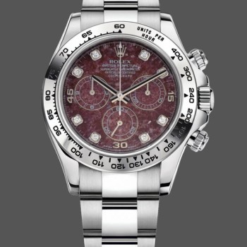 Super Clone Men's Rolex Cosmograph Daytona White Gold Rubellite Dial 116509 40MM Red Dial
