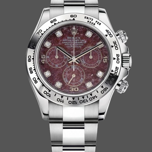 Super Clone Men's Rolex Cosmograph Daytona White Gold Rubellite Dial 116509 40MM Red Dial