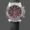 Super Clone Men's Rolex Cosmograph Daytona White Gold Rubellite Dial 116509 Rubber Strap Red Dial