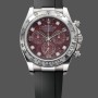 Super Clone Men's Rolex Cosmograph Daytona White Gold Rubellite Dial 116509 Rubber Strap Red Dial