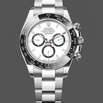 Super Clone Men's Rolex Cosmograph Daytona 40MM Oystersteel M126500LN - Classic Black Dial White