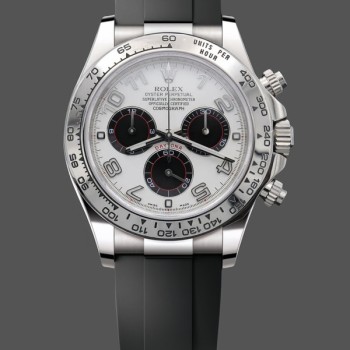 Super Clone Men's Rolex Cosmograph Daytona White Gold Panda Dial 116519 White Dial