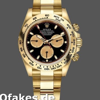 Super Clone Men's Rolex Daytona-116508, 40mm, Yellow Gold, Black Dial, Men’s Black