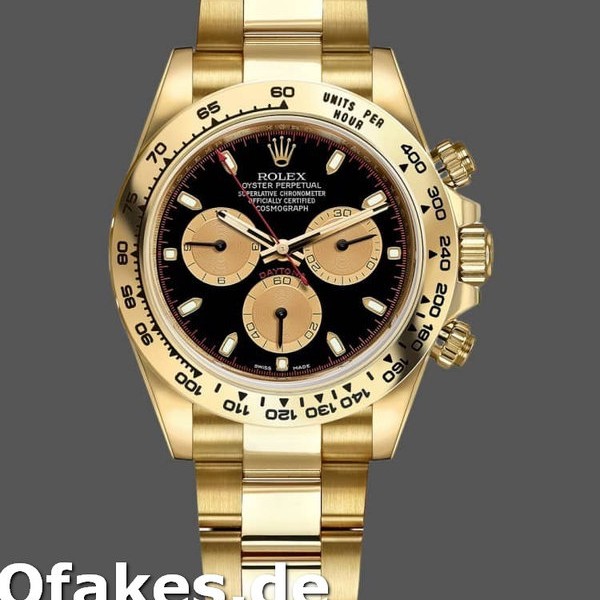 Super Clone Men's Rolex Daytona-116508, 40mm, Yellow Gold, Black Dial, Men’s Black