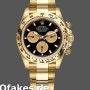 Super Clone Men's Rolex Daytona-116508, 40mm, Yellow Gold, Black Dial, Men’s Black