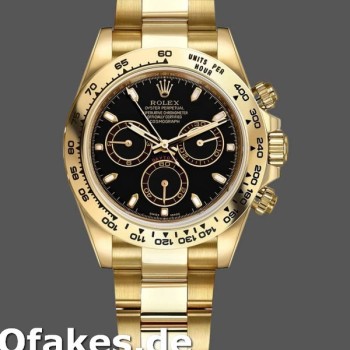 Super Clone Men's Rolex Daytona-116508, 40mm, Yellow Gold, Black Index Dial, Men’s Black