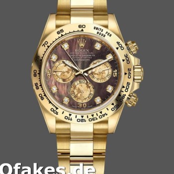 Super Clone Men's Rolex Daytona-116508, 40mm, Yellow Gold, Black MOP Dial, Men’s MOP