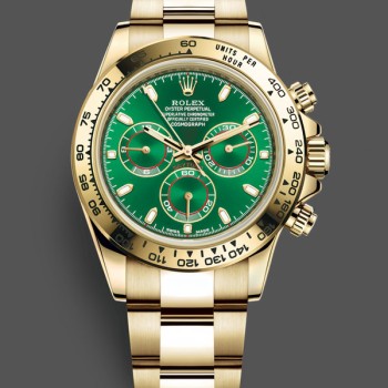 Super Clone Men's Rolex Daytona-116508, 40mm, Yellow Gold, Green Index Dial, Men’s Green