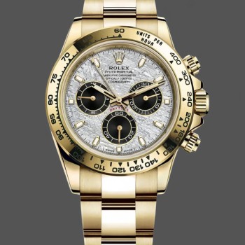 Super Clone Men's Rolex Daytona-116508, 40mm, Yellow Gold, Meteorite Grey Dial, Men’s Meteorite Grey