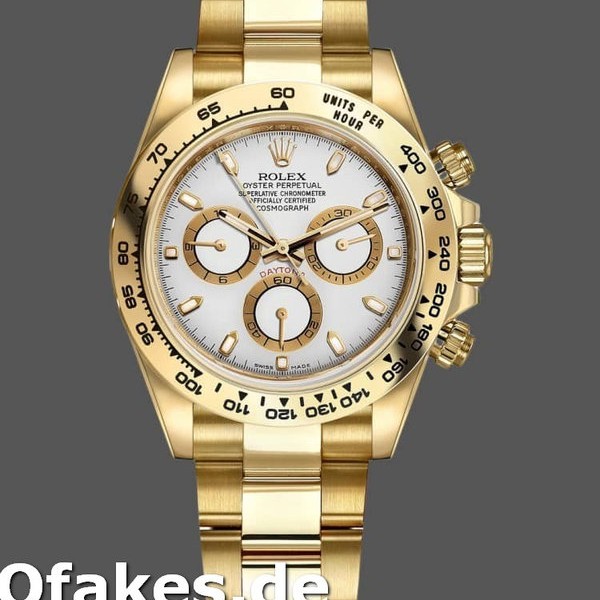 Super Clone Men's Rolex Daytona-116508, 40mm, Yellow Gold, White Index Dial, Men’s White