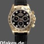 Super Clone Men's Rolex Daytona 40mm Men's-116518-Black Diamond Dial-Black Leather Strap Black<br />