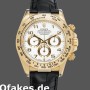 Super Clone Men's Rolex Daytona 40mm Men's-116518-Black Leather Strap-White Dial White