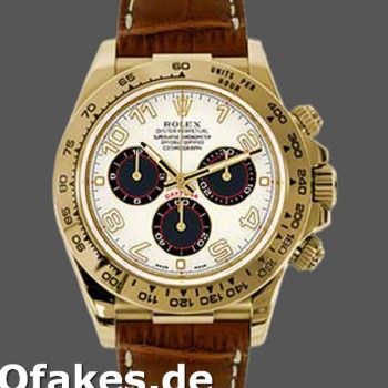 Super Clone Men's Rolex Daytona 40mm Men's-116518-Ivory Dial-Brown Leather Strap Ivory