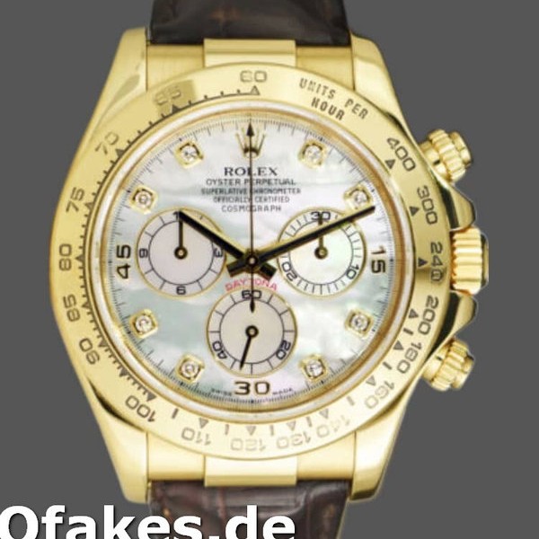 Super Clone Men's Rolex Daytona 40mm Men's-116518-MOP Diamond Dial-Yellow Gold MOP Diamond