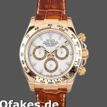 Super Clone Men's Rolex Daytona 40mm Men's-116518-Yellow Gold-Automatic-White Dial White