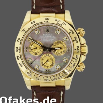 Super Clone Men's Rolex Daytona 40mm Men's-116518-Yellow Gold-Dark MOP-Diamonds Dial Luxury