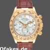 Super Clone Men's Rolex Daytona 40mm Men's-116518-Yellow Gold-MOP Dial-Brown Strap MOP