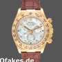 Super Clone Men's Rolex Daytona 40mm Men's-116518-Yellow Gold-MOP Dial-Brown Strap MOP