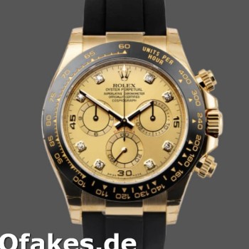 Super Clone Men's Rolex Daytona 40mm Men's-116518LN-Diamond-Champagne Dial Champagne