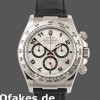 Super Clone Men's Rolex Daytona 40mm Men's-116519-Black Alligator Leather Strap-Silver Dial Silver