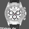 Super Clone Men's Rolex Daytona 40mm Men's-116519-Black Alligator Leather Strap-White Dial White