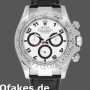 Super Clone Men's Rolex Daytona 40mm Men's-116519-Black Alligator Leather Strap-White Dial White