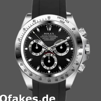 Super Clone Men's Rolex Daytona 40mm Men's-116519-Black Dial-Black Rubber Strap Black<br />