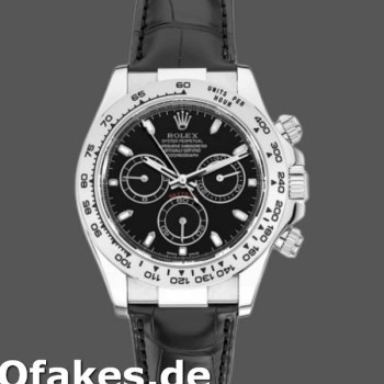 Super Clone Men's Rolex Daytona 40mm Men's-116519-Black Leather Strap-Black Dial Black<br />