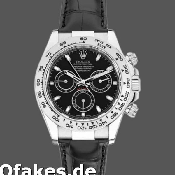 Super Clone Men's Rolex Daytona 40mm Men's-116519-Black Leather Strap-Black Dial Black<br />