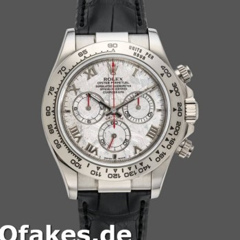 Super Clone Men's Rolex Daytona 40mm Men's-116519-Black Leather Strap-Meteorite Dial Meteorite