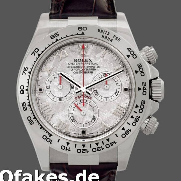 Super Clone Men's Rolex Daytona 40mm Men's-116519-Brown Leather Strap-Meteorite Dial Meteorite