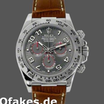 Super Clone Men's Rolex Daytona 40mm Men's-116519-Grey Dial-Brown Leather Strap Grey<br />
